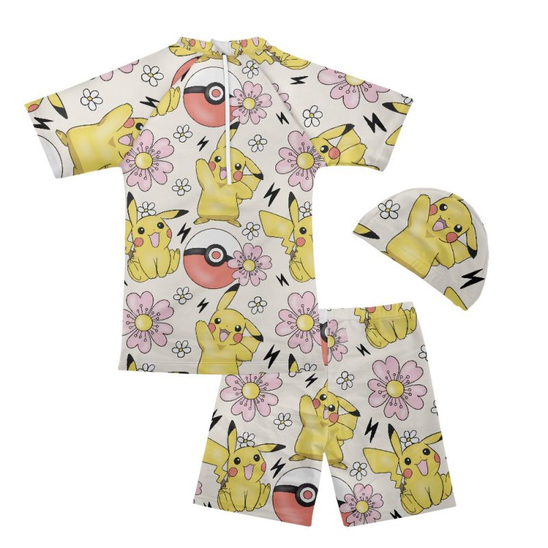 3 Pieces Cartoon Electric Specie Bathing Swim Suits
