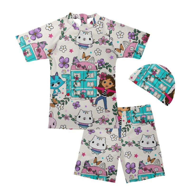 3 Pieces Cartoon Gabby Bathing Swim Suits
