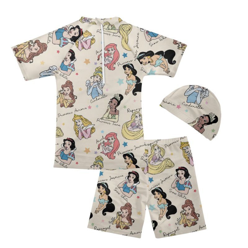 3 Pieces Cartoon Princess Bathing Swim Suits