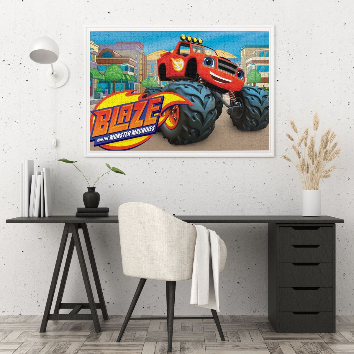 Cartoon Monster Race Truck Wooden Jigsaw Puzzle