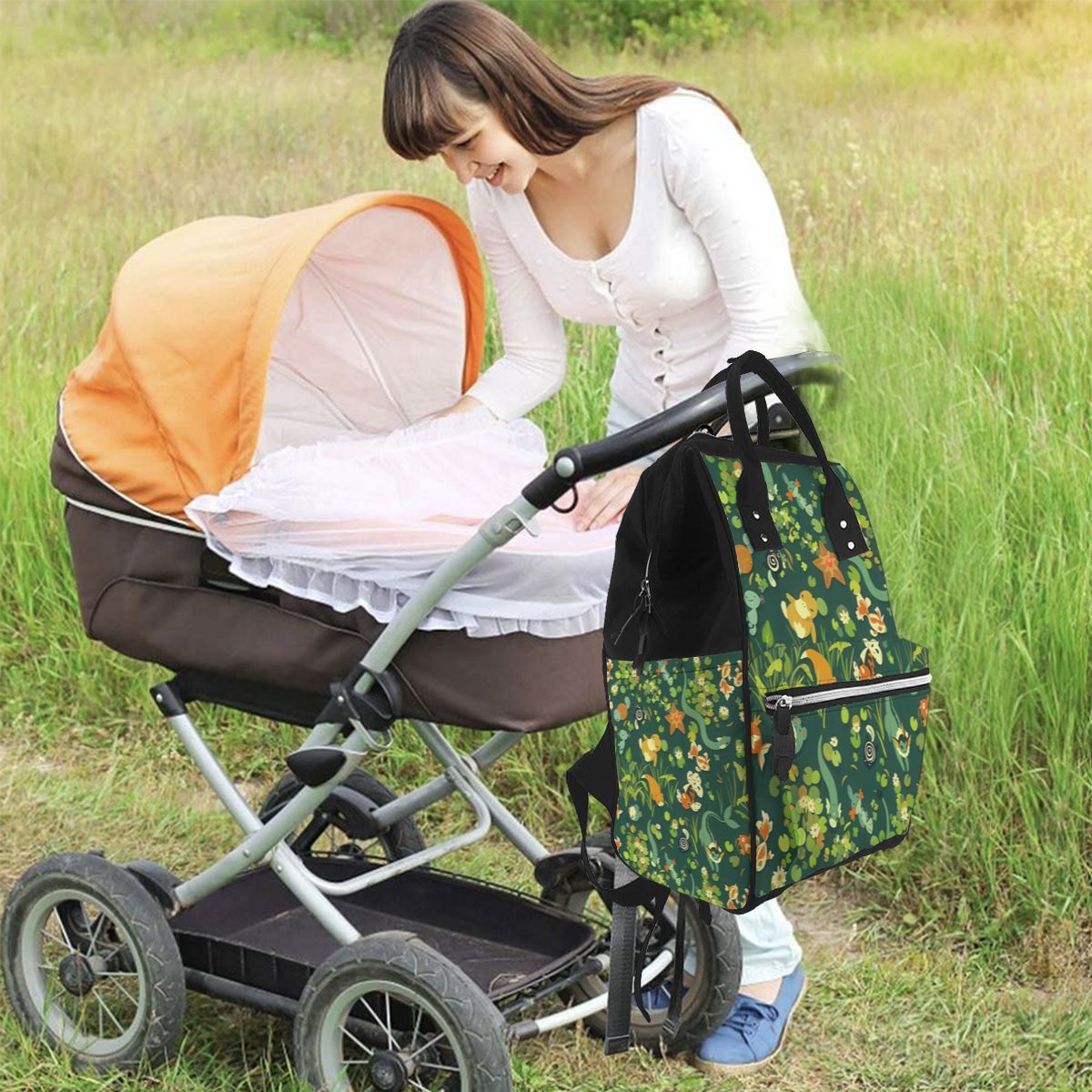 Cartoon Seamless Species Diaper Bag Backpack