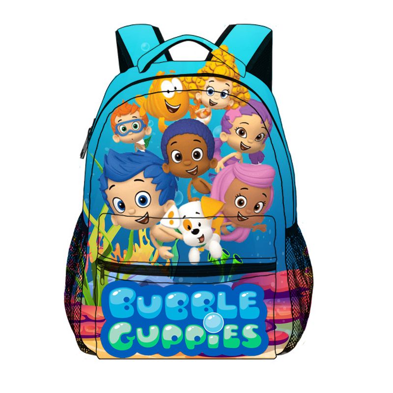 Bubble Guppies Backpack, Grouper Nonny Molly Onna Deema Preschool, Nickelodeon Kids Leather Travel School Bag Bookbag – ApesBox