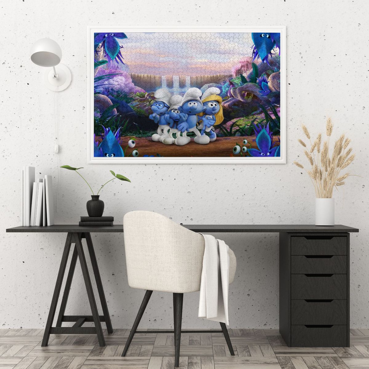 Tiny Blue Creatures Wooden Jigsaw Puzzle