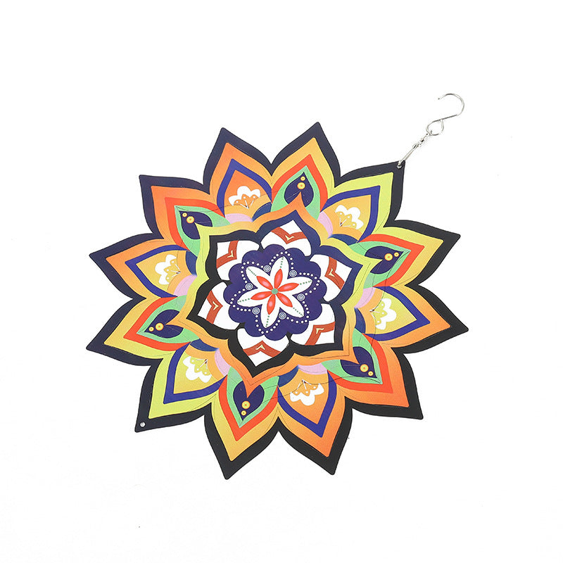 Flower Wind Spinner Hanging Yellow Red Petal Floral Reflective Garden Spinners