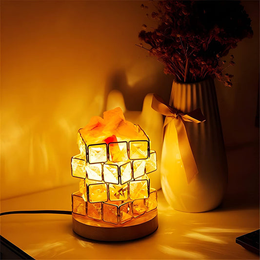 Luxury Four-Layer Cube Himalayan Natural Crystal Salt Lamp