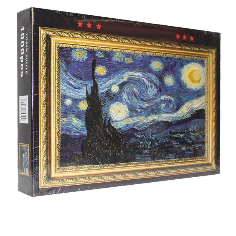 Starry Night 1000 Pieces Jigsaw Puzzle, Van Gogh Famous Art, Wooden Puzzles  Gift Toys for Adults – ApesBox