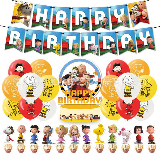 32pcs Cartoon Charlie Birthday Balloons Party Decorations