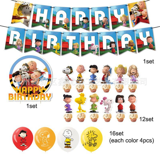 32pcs Cartoon Charlie Birthday Balloons Party Decorations