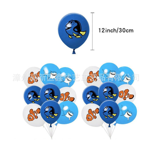 32pcs Cartoon Underwater Birthday Balloons Party Decorations