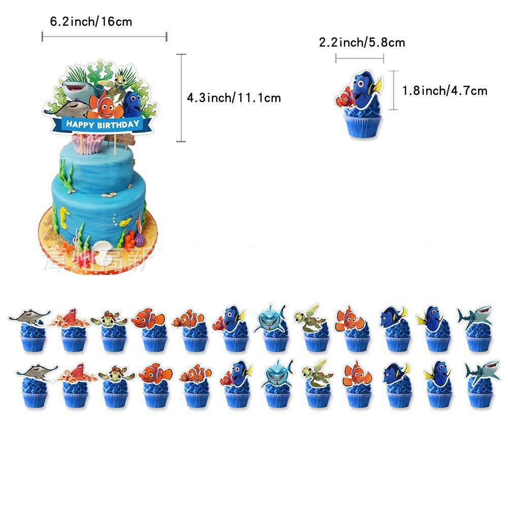 32pcs Cartoon Underwater Birthday Balloons Party Decorations