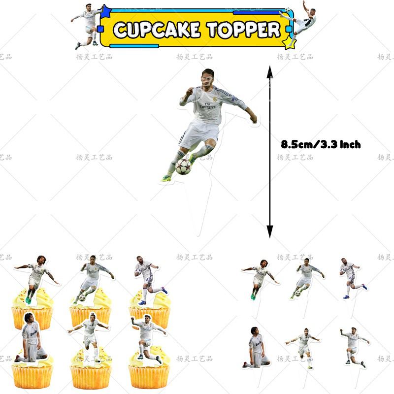 32-teiliges Real Madrid CF Geburtstagsdekor, Fußball Luftballons, Party Kuchen Angebot Set