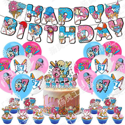 67 Meme Baseball Ice Cream Birthday Party Decorations