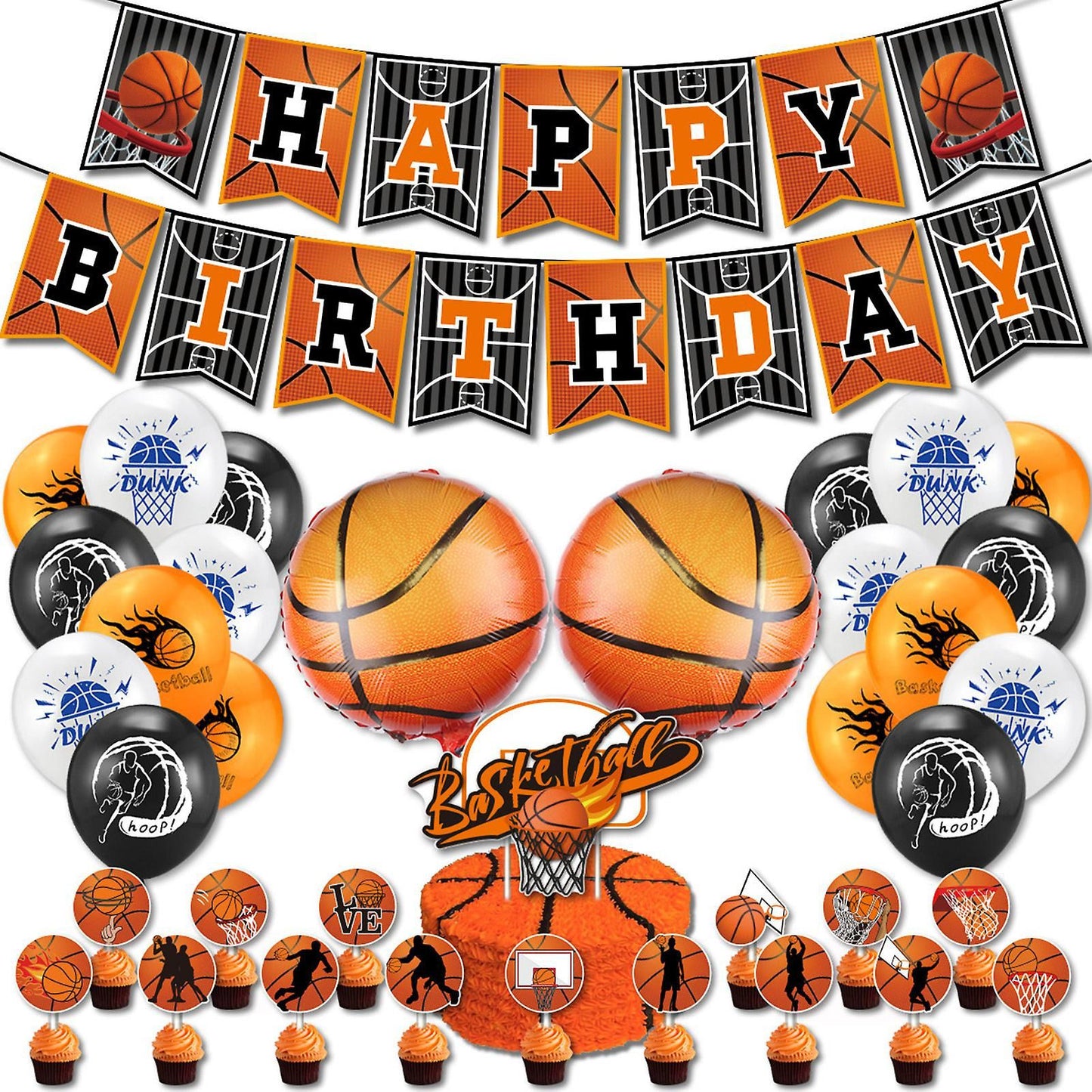 40pcs Basketball Balloons Birthday Party Decorations