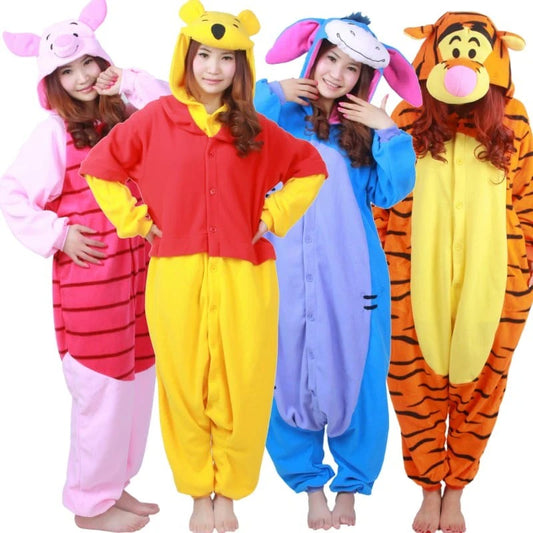 Kigurumi Winnie The Pooh Onesie, Tecknad Björn, Kostym Jumpsuit Footie Pyjamas Baggy Rompers