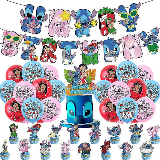 34pcs Cartoon Blue Koala Birthday Balloons Party Decorations