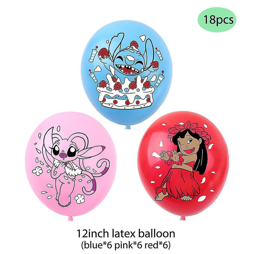 Décoration Anniversaire Lilo et Stitch, 34 Pièces Ballons Disney, Drapeaux Pour Gâteaux Fête