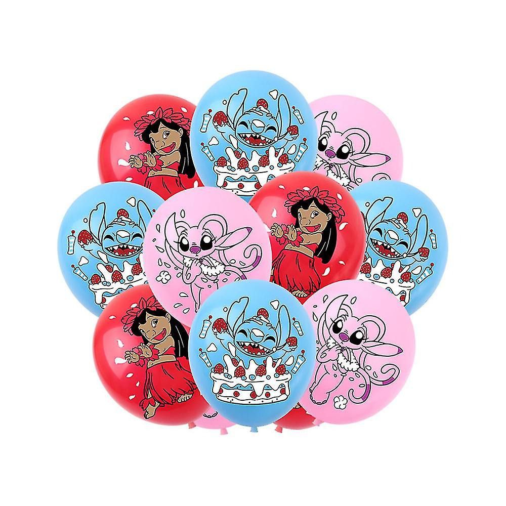 Décoration Anniversaire Lilo et Stitch, 34 Pièces Ballons Disney, Drapeaux Pour Gâteaux Fête