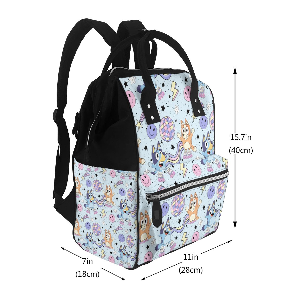 Cartoon Blue Puppey Diaper Bag Backpack