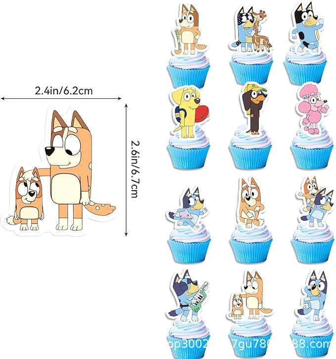 38pcs Cartoon Blue Dogs Birthday Balloons Party Decorations