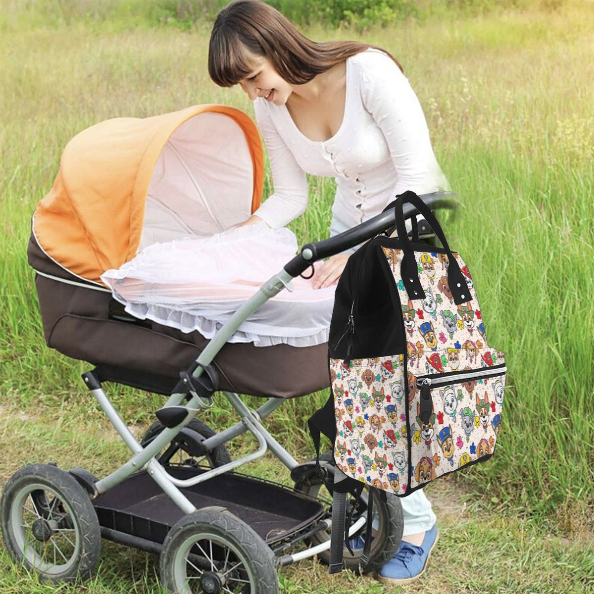 Cartoon Brave Puppies Diaper Bag Backpack