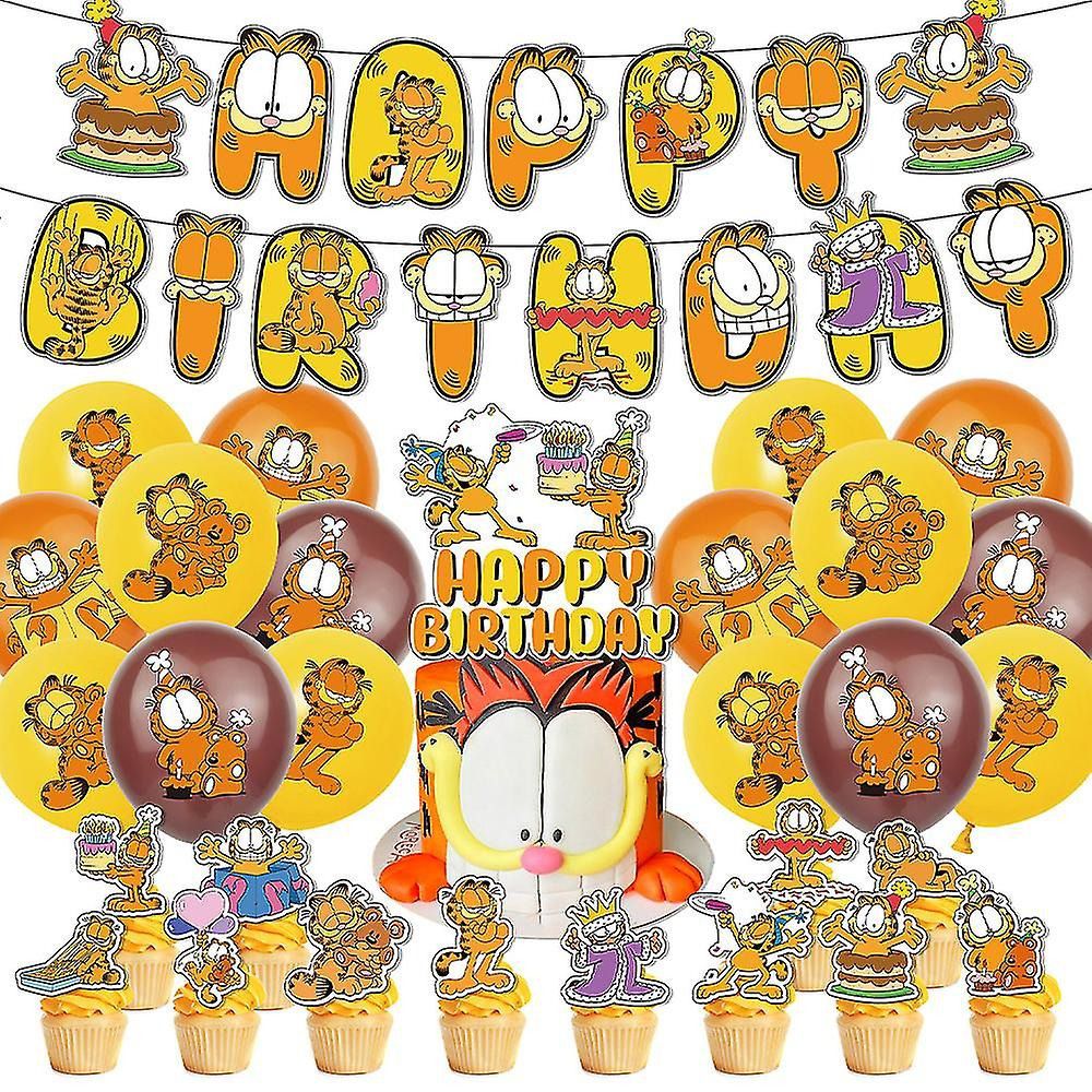 30pcs Cartoon Cat Birthday Balloons Party Decorations