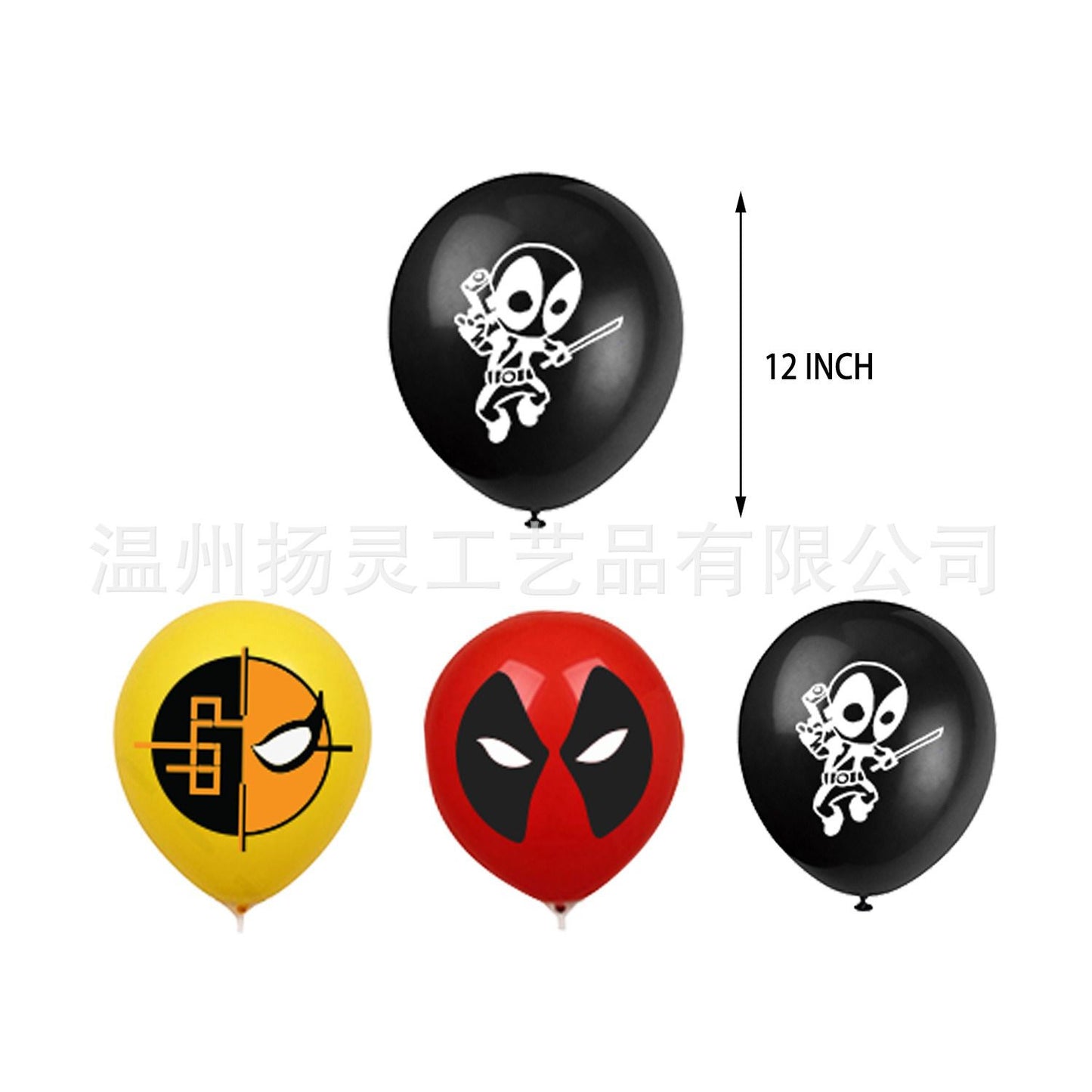 32pcs Luftballons DeadPool, Karikatur Geburtstagsdeko, Party Flaggen Kuchen Set