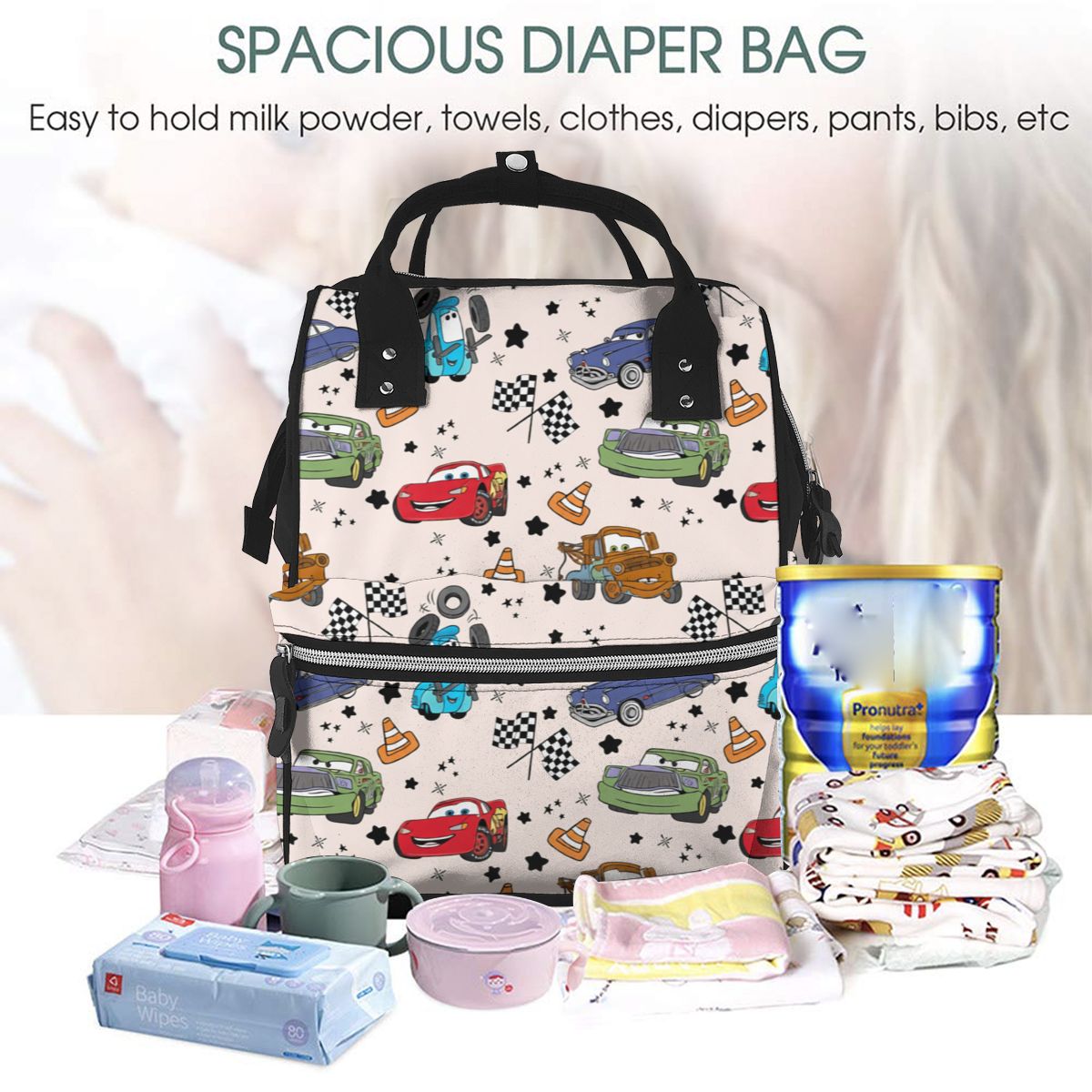 Cartoon Franchise Cars Diaper Bag Backpack