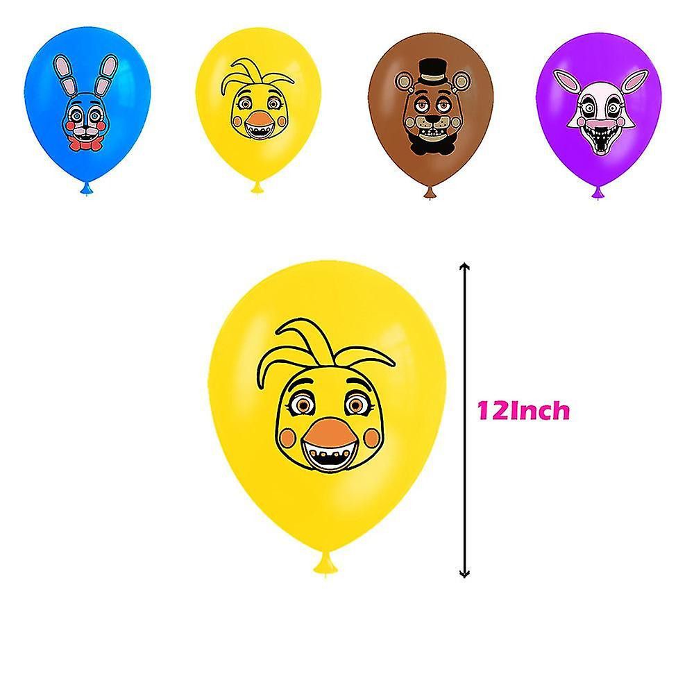 Décoration Anniversaire Five Nights at Freddy's, 30 Pièces Ballons Fnaf, Drapeaux Pour Gâteaux Fête