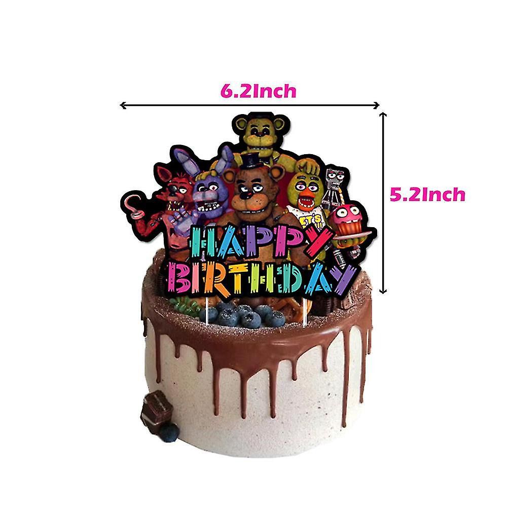 30pcs Luftballons Fnaf, Five Nights at Freddy's Geburtstagsdeko, Party Flaggen Kuchen Set