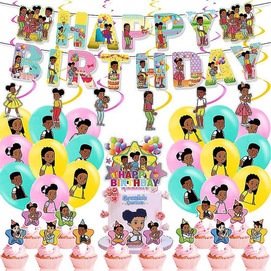 38pcs Cartoon Grqcies Birthday Balloons Party Decorations