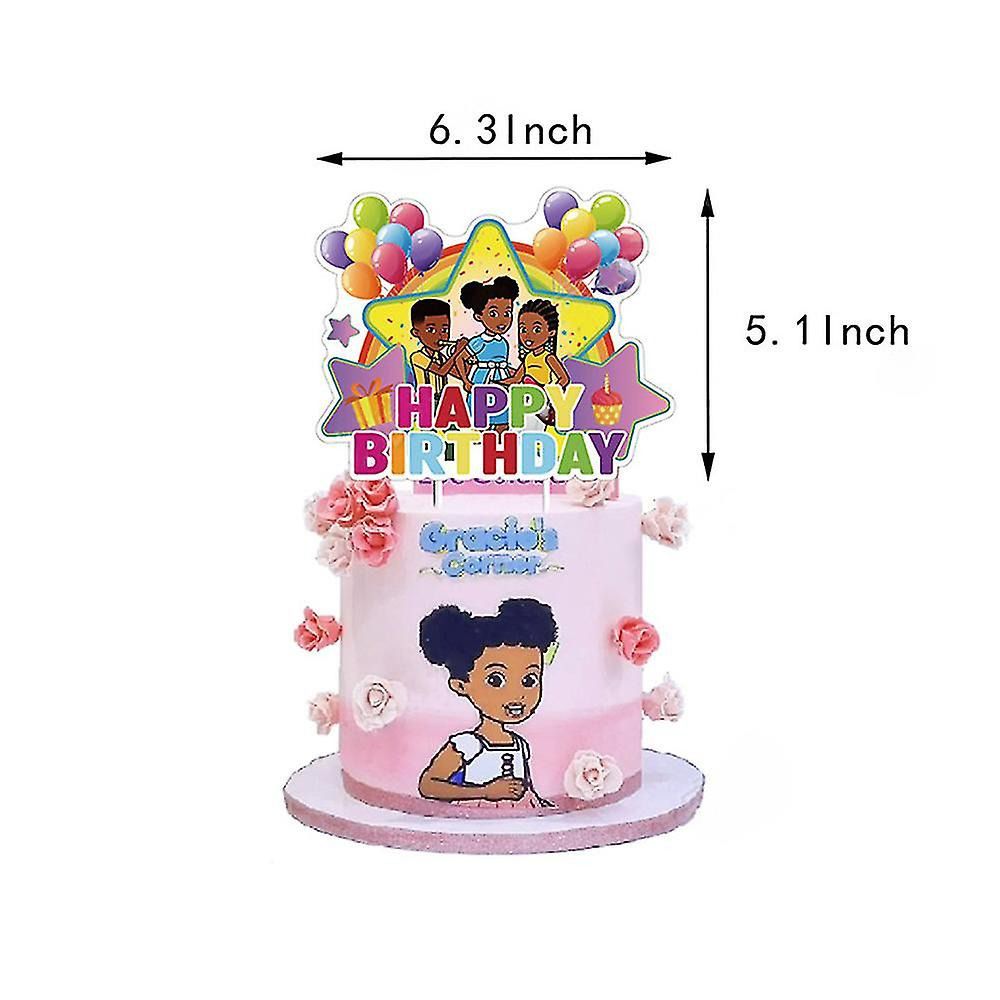 38pcs Luftballons Gracie's Corner, Karikatur Geburtstagsdeko, Party Flaggen Kuchen Set