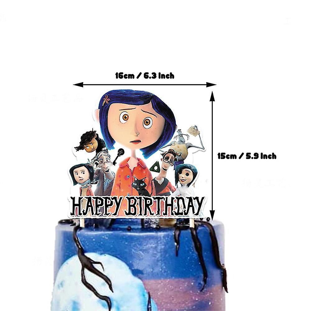 32pcs Luftballons Coraline, Karikatur Geburtstagsdeko, Party Flaggen Kuchen Set