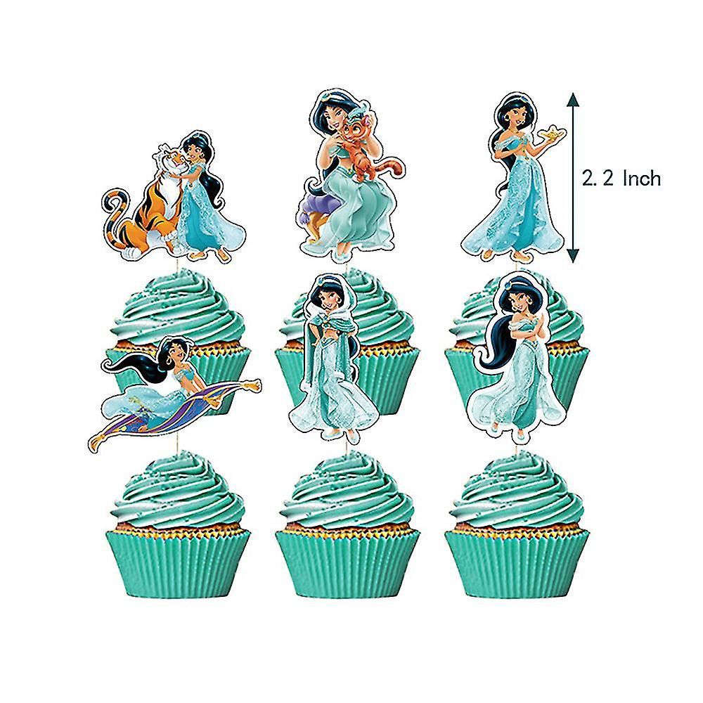 38-teiliges Prinzessin Jasmin Geburtstagsdekor, Disney Aladdin Luftballons, Party Kuchen Angebot Set