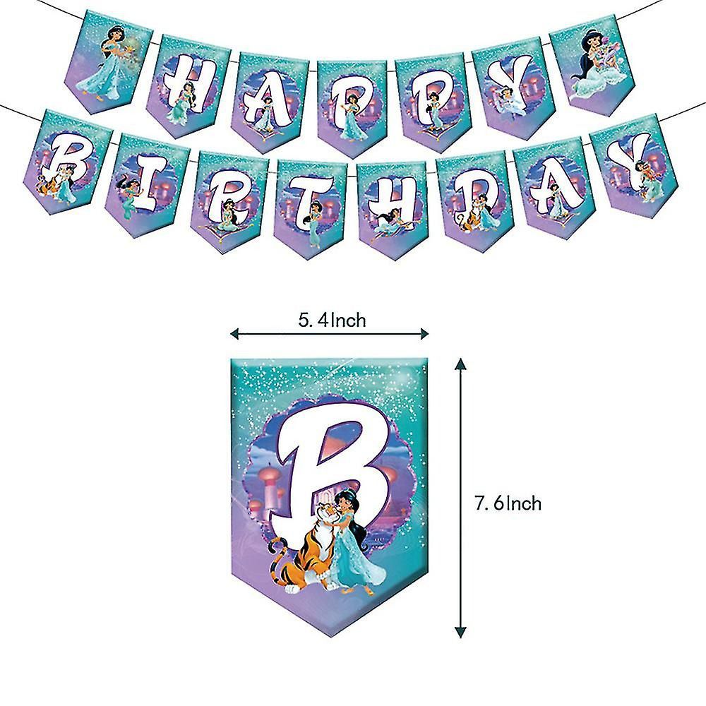 38pcs Cartoon Jasmine Birthday Balloons Party Decorations