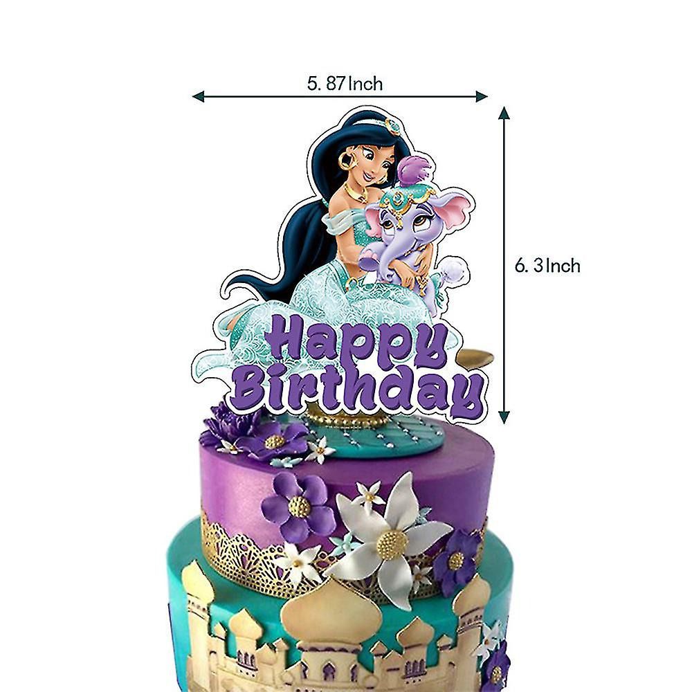 38-teiliges Prinzessin Jasmin Geburtstagsdekor, Disney Aladdin Luftballons, Party Kuchen Angebot Set