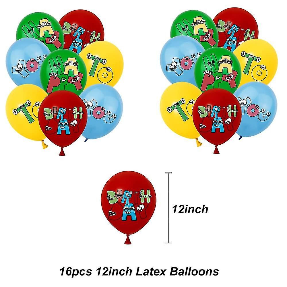 30pcs Cartoon Letter Birthday Balloons Party Decorations