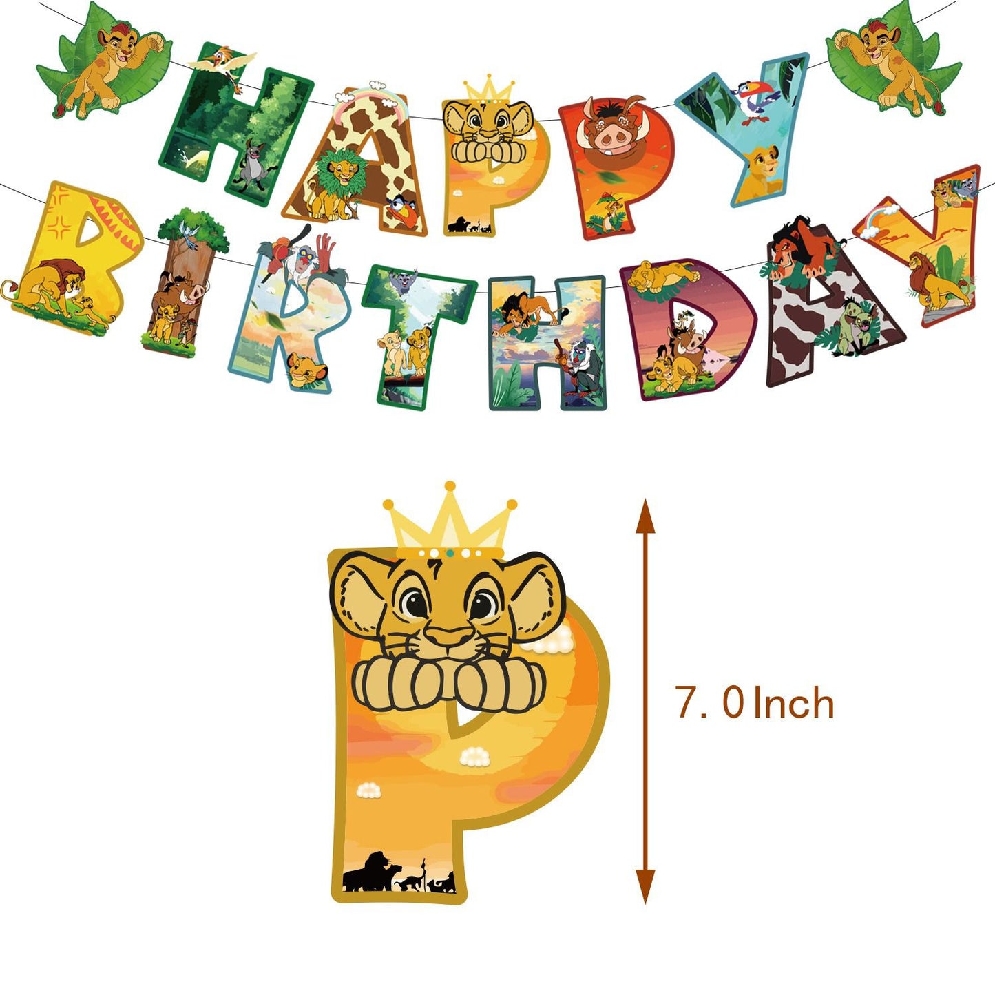 30pcs Cartoon Lion Birthday Balloons Party Decorations