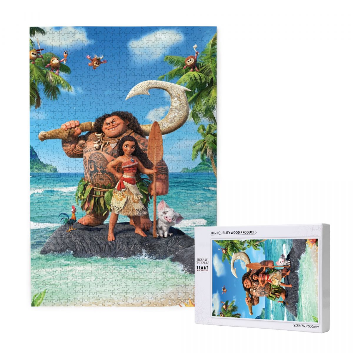 Cartoon Maui Movie Wooden Jigsaw Puzzle