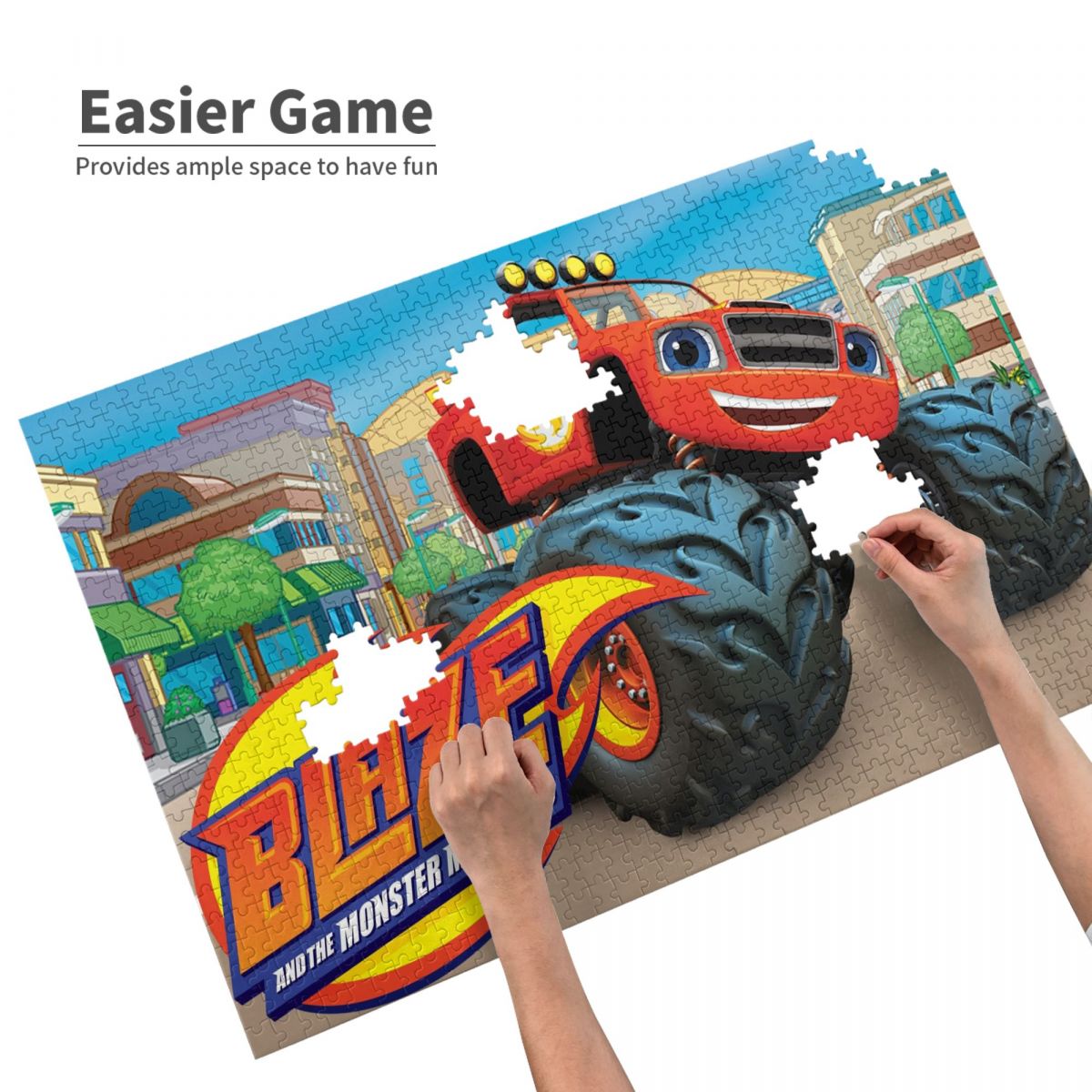 Cartoon Monster Race Truck Wooden Jigsaw Puzzle