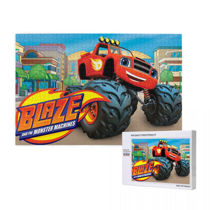 Cartoon Monster Race Truck Wooden Jigsaw Puzzle