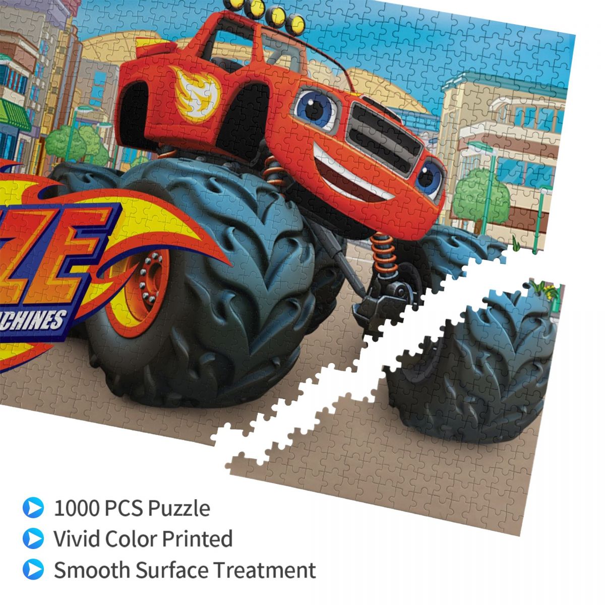 Cartoon Monster Race Truck Wooden Jigsaw Puzzle