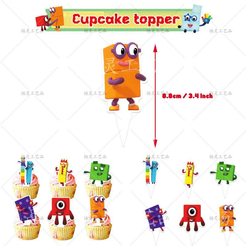 32-teiliges Numberblocks Geburtstagsdekor, Cartoon Luftballons, Party Kuchen Angebot Set