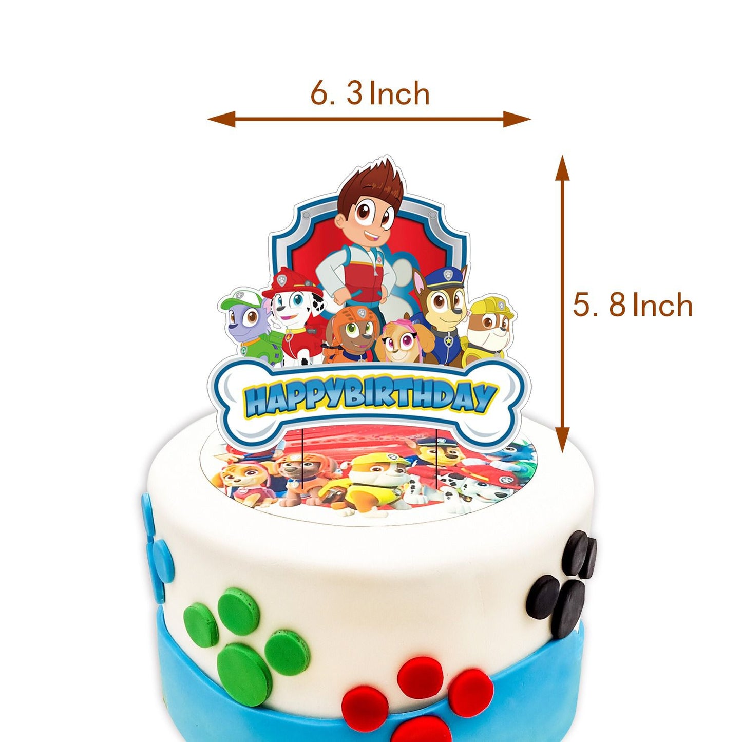 32pcs Luftballons Paw Patrol, Karikatur Geburtstagsdeko, Party Flaggen Kuchen Set