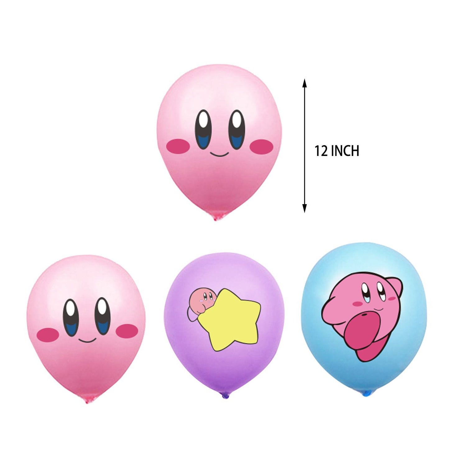 Décoration Anniversaire Kirby, 32 Pièces Ballons Nintendo Switch, Drapeaux Pour Gâteaux Fête