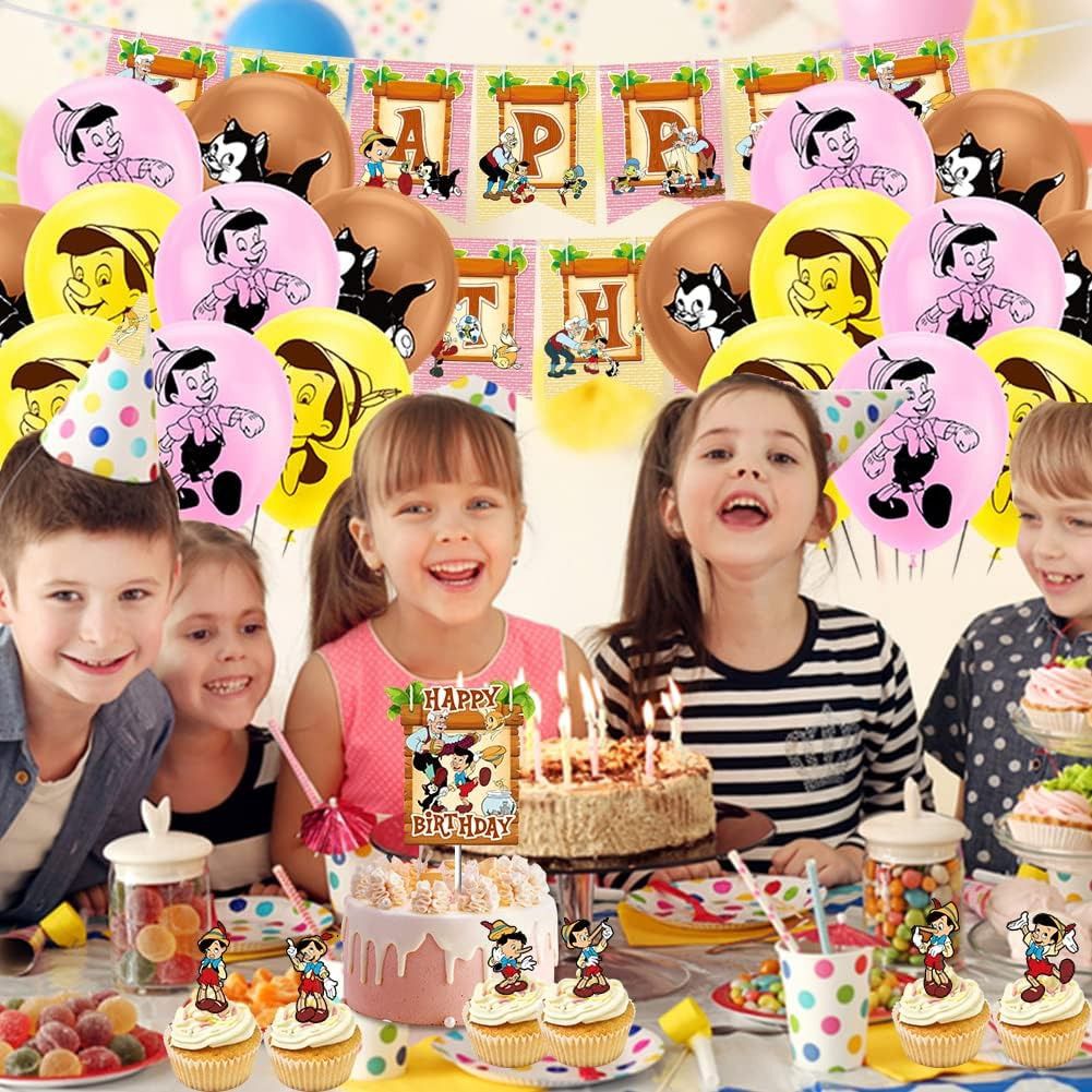 30pcs Luftballons Pinocchio, Karikatur Geburtstagsdeko, Party Flaggen Kuchen Set