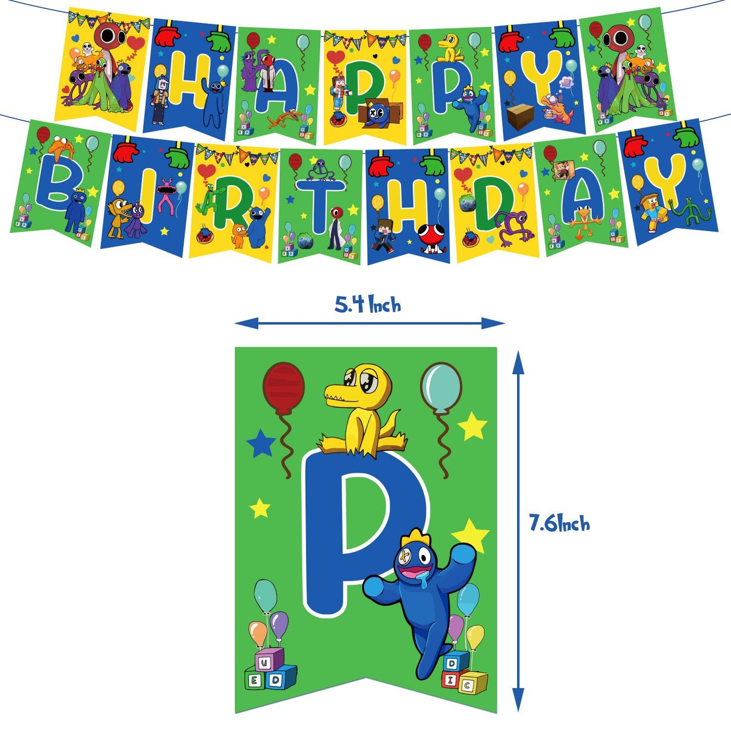 32-teiliges Rainbow Friends Geburtstagsdekor, Cartoon Luftballons, Party Kuchen Angebot Set