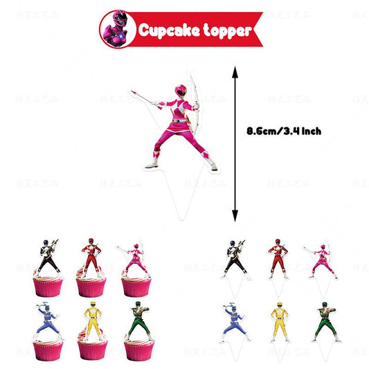 32-teiliges Power Rangers Geburtstagsdekor, Cartoon Luftballons, Party Kuchen Angebot Set