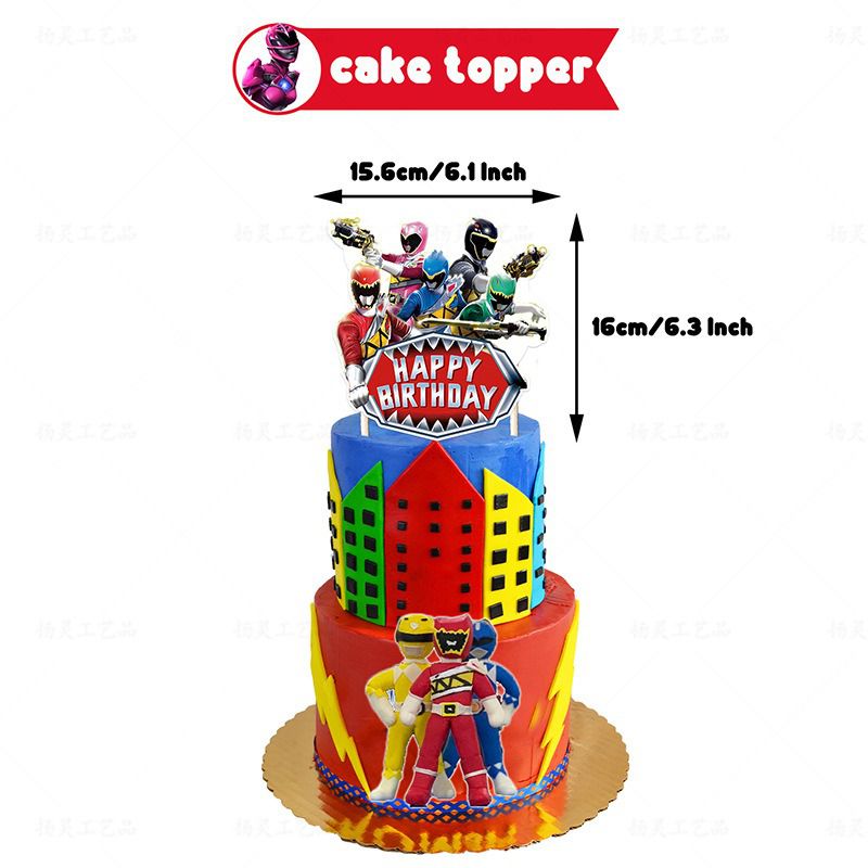 32-teiliges Power Rangers Geburtstagsdekor, Cartoon Luftballons, Party Kuchen Angebot Set