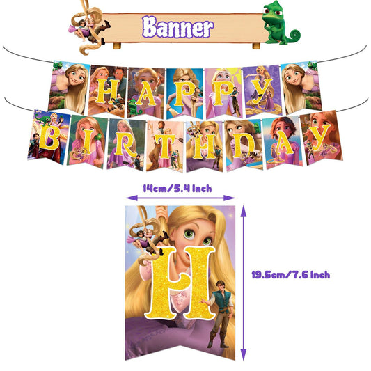 32pcs Cartoon Rapunzel Birthday Balloons Party Decorations