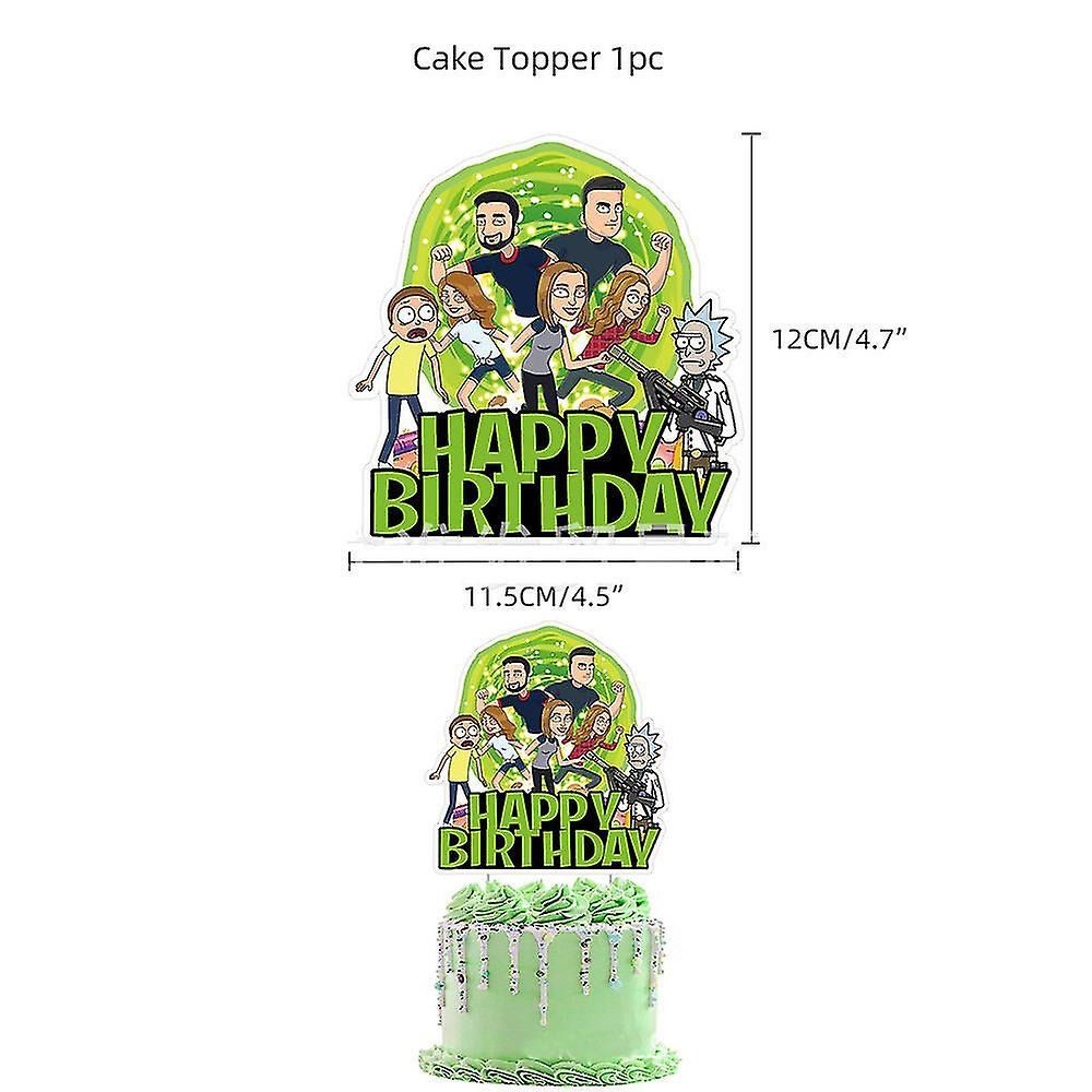 30-teiliges Rick und Morty Geburtstagsdekor, Cartoon Luftballons, Party Kuchen Angebot Set